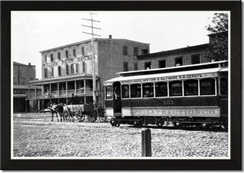 Framed Art Poster 20x30, Horse Drawn Trolley, Philadelphia, PA