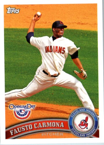 2011 Topps Opening Day Baseball Card #74 Fausto Carmona - Cleveland Indians - MLB Trading Card  In A Protective Screwdown Display Case!
