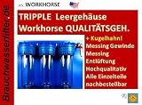 Workhorse WASSERFILTER 3-Fach Wasserfilteranlage Filteranlage LEERGEHÄUSE Tripple Filteranlage Osmose Zisterne Regenwasser Brunnen Pumpe