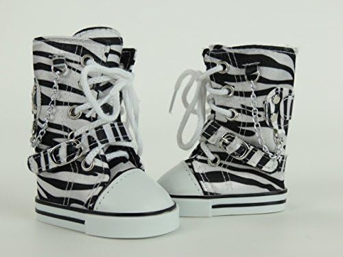 American Fashion World Zebra Knee High Sneaker Boots -Fits 18" Dolls