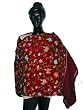 Maroon Crewel Embroidered Shawl Wrap Cashmere Pashmina Wool Throw