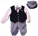 Boys Dress Knickers 5-pc Outfit with Velvet Vest | Newsboy Cap, Infants 6-24M, Toddlers 1T-4T, Boys 4-8