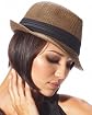 Straw Black Banded Fedora Product Image