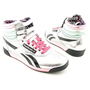 Buy Reebok Freestyle Hi Disco Silver Ladies Shoes J04837 by Reebok