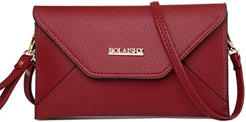 YAGELAIS Women Rectangle Pure Color Wallet Lady Popular Messenger Fashion Satchel Strap Shoulder Bags-Red