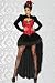 Burlesque-Kostüm Damen schwarz/rot