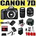 Canon EOS 7D 18 MP CMOS Digital SLR Camera w/ Canon EF-S 18-55mm f/3.5-5.6 IS Lens & Canon EF 75-300mm f/4-5.6 III Telephoto Zoom Lens LPE6 Battery/Charger Filter Kit 16GB Flash DavisMAX Bundle
