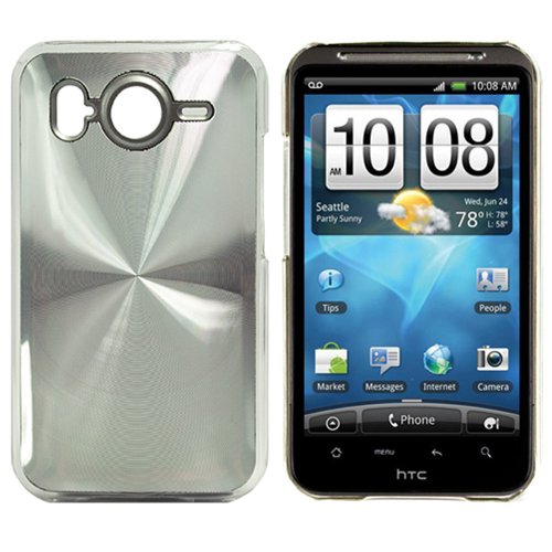 Metalic Grey Illusionary Design Inspire Smart Phone Back Hard Cover Shield for HTC Inspire 4G Android Phone (AT&T) + Live * Laugh * Love Vangoddy Wrist band!!!