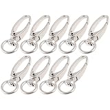 TOOGOO(R) Silver Tone D Swivel Trigger Hooks Key Ring Lobster Clasps 9 Pcs