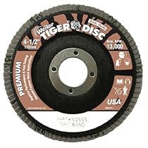 Weiler 804-50565 Tiger Premium Aluminum Oxide Type 29 Angled Flap Disc, 80 Grit, 7/8