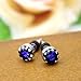 2Pcs Blue Crystal Stainless Steel Ear Stud Earring Men's Punk Cool Gothic Newest