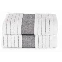Euro Café heavy weight oversized 4 pack Kitchen Towel set by Cotton Craft - 100% Ringspun Cotton Terry construction - Each towel measures a generous 20x28 - Highly absorbent, and durable, easy care machine wash - Choose from either a Stripe or Checks design - in Black-White or Beige-White - Save 60%