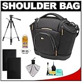 Case Logic Digital SLR Medium Shoulder Camera Bag/Case (Black) (SLRC-202) + ....