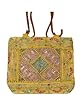 Pumpkin Yellow Shoulder Bag Hippie Hobo Patchwork Sequined Zari Purse Handbag