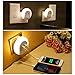 GkGk® LED Night Light with Dual USB Wall Plate Charger, 5V 2A Output for Fast Charge Sensor Nightlight with Dusk to Dawn Sensor Function in the Dark for Hallway，Bathroom，Living Room, Kitchen