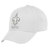 NFL Men's New Orleans Saints End Zone White Structured Flex Hat - Tw90Z (White, Large/X-Large)