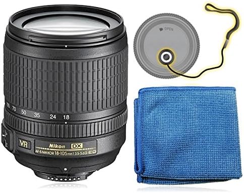 Nikon AF-S DX 18-105mm f/3.5-5.6G ED VR Lens (White Box) for Nikon DX DSLR Cameras D3100, D3200, D3300, D5100, D5200, D5300, D5500, D7000, D7100, D7200... + AUD Essential Accessory Bundle