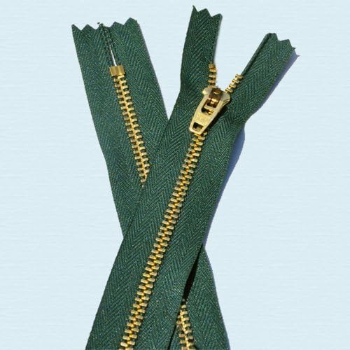 6" YKK Pants Brass Zipper #4.5 - 890 Heml ock (3 Zippers)