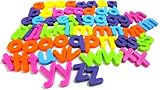 Chad Valley 72 Piece Alphabet Letters Fridge Magnets Multicolured (with Carry Pouch)