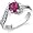Majestic Wave 1.00 carats Ruby Ring in Sterling Silver Rhodium Finish Size 5