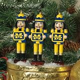 Michigan Wolverines Nutcracker Ornaments 3pk NCAA College Athletics Fan Shop Sports Team Merchandise