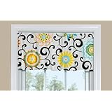 Kitchen Window Valance - Pom Pom Play Confetti Floral - 50-Inch by 14-Inch