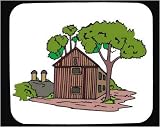 Decorated Mouse Pad with dwelling, cabin, trees, Sweden, Europe, wood, landscape, house, villa