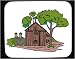 Decorated Mouse Pad with dwelling, cabin, trees, Sweden, Europe, wood, landscape, house, villa