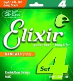 Elixir Strings Electric Bass Strings, 4-String, Light, Long Scale NANOWEB Coating