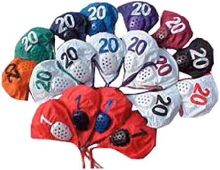 Water Polo Team Cap Set #2-13 - White Cap w/ Orange Numbers