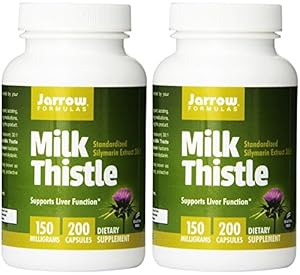 Jarrow Formulas Milk Thistle Standardized Silymarin Extract 30:1 Ratio, 150 Mg Per Capsule, 200 Gelatin Capsules (2 Pack)
