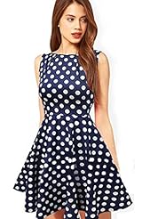 Nylon/Spandex Polka Dot Print Above the Knee Long Sleeves Short Sleeves Scoop Neck Vintage Party Dress/Wedding Dress 
