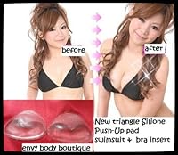 bikini slip, envy body boutique, Silicone Triangle Push-up breast Pads swimsuit and bra inserts