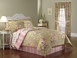 Romantic Rose Garden Pink and Green Bed in a Bag 200 Thread Count Sheets Bedskirt