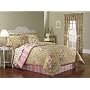 Romantic Rose Garden Pink and Green Bed in a Bag 200 Thread Count Sheets Bedskirt