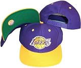 Los Angeles Lakers Purple/Gold Two Tone Snapback Adjustable Plastic Snap Back Hat / Cap