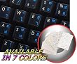 THAI KEYBOARD STICKERS WITH BLUE LETTERING ON TRANSPARENT BACKGROUND