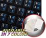 THAI KEYBOARD STICKERS WITH BLUE LETTERING ON TRANSPARENT BACKGROUND