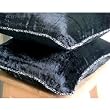 Black Shimmer - Decorative Pillow Covers - Velvet Pillow Cover with Handmade Beaded Border