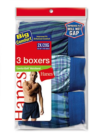 3-Pack Hanes ComfortSoft Woven Boxer MWCSTB