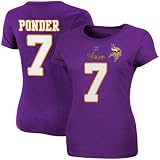NFL Minnesota Vikings Christian Ponder #7 Ladies Fair Catch IV Player T-Shirt - Purple (Large)