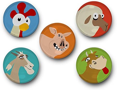 Hay Day Inspired Glass Magnets - iphone, app, game, android, hay day, hayday, chicken, pig, cow, sheep, goat, animation, game