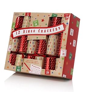 12 Bingo Game Christmas Crackers
