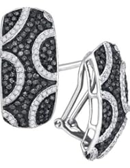 0.75CTW BLACK DIAMOND MICRO-PAVE EARRING