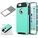 iPhone 6 Case, Lumsing Hybrid High Impact Double Layer Armor Defender Case Protective Cover for Apple iPhone 6 (4.7 inch Screen) with Screen Protector (2 in 1/Mint Green-Black)
