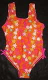 Girls 1 PC U-Back w/Bows Orange/Flowers