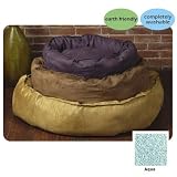 Big Shrimpy Nest Dog Bed - SMALL (26x28) Faux Suede/Aqua