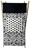 Tadpoles Damask Hamper, Black/White