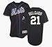 Carlos Delgado New York Mets Authentic Home Alternate Black Jersey, With #21 (Size 56) from Majestic