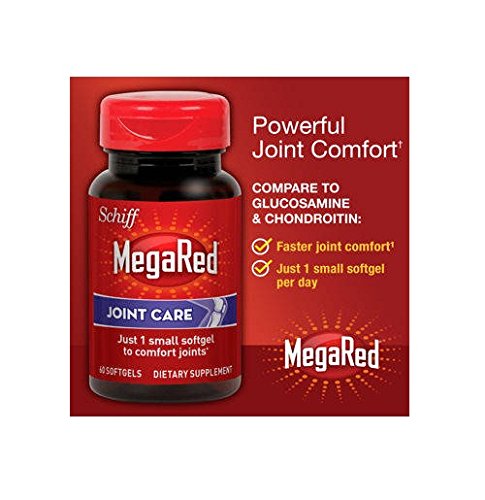 Schiff® Megared® Joint Care, 60 Softgels Omega-3 Krill Oil, Hyaluronic Acid, and Astaxanthin